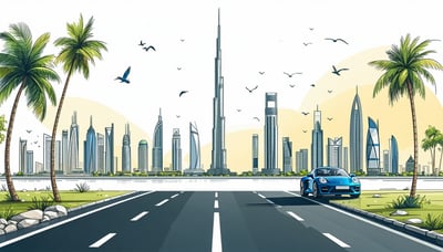 Newsletter signup illustration for Dubai road travel adventures Newsletter signup illustration for Dubai road travel adventures